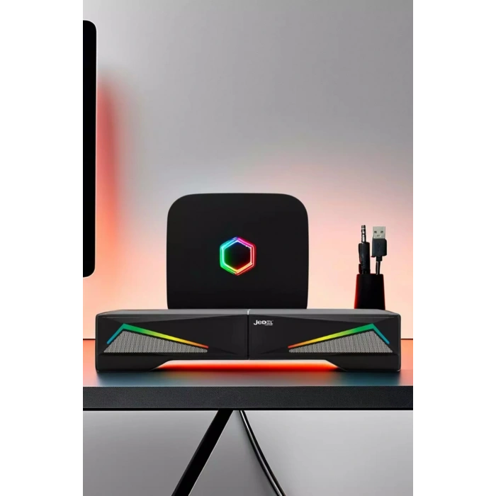 Jedel S-550 RGB Işıklı 2.0 Multimedia Hoparlör - Soundbar ve Oyuncu Hoparlörü
