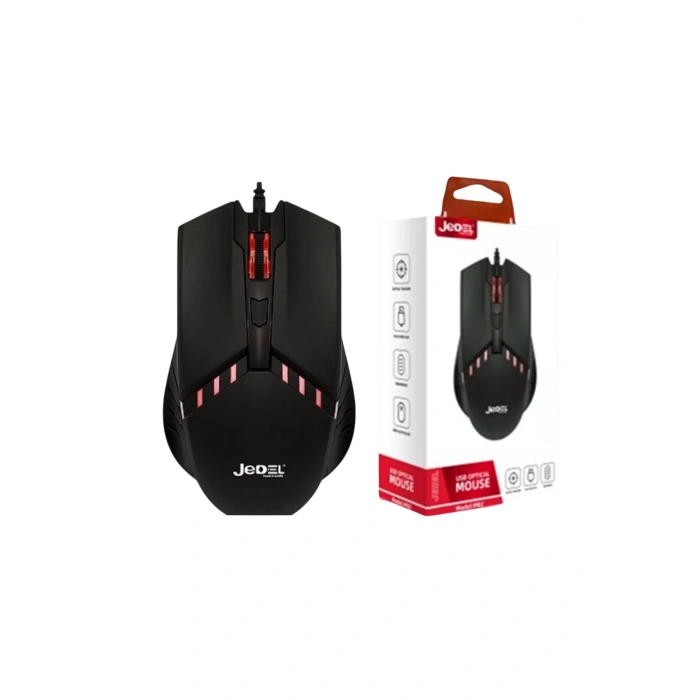 Jedel M82 USB Optik Kablolu Mouse - Renkli Led Işıklı