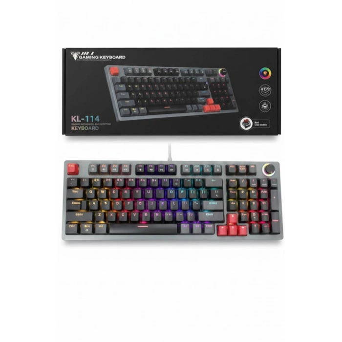 Jedel KL-114 Mekanik Gaming Klavye - Blue Switch, RGB Aydınlatmalı, Volume Kontrol