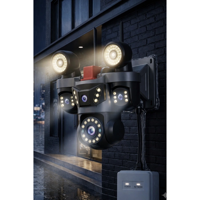 O-kam Pro OK-231Plus Premium 4 Lensli 12 Mp Wifi PTZ Güvenlik Kamerası