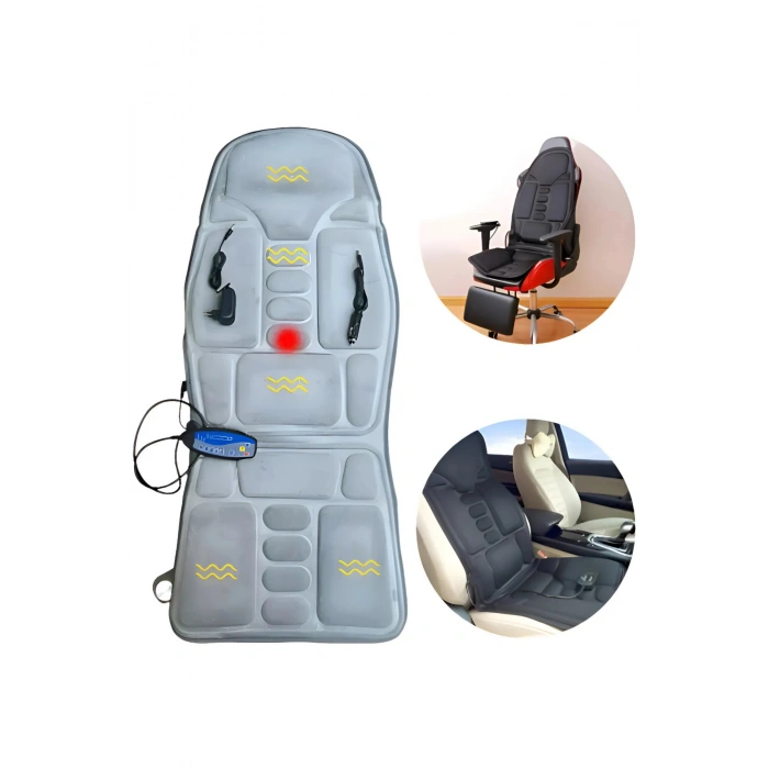 Glr  JB-618C Isıtmalı Titreşimli Masajlı Koltuk Minderi - 5 Motorlu Full Body Araç ve Ev Tipi Masaj