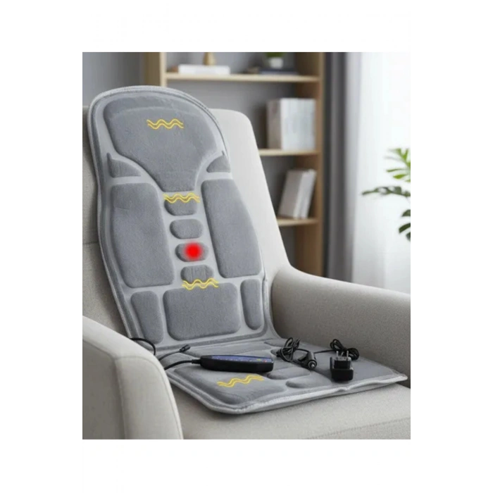 Glr  JB-618C Isıtmalı Titreşimli Masajlı Koltuk Minderi - 5 Motorlu Full Body Araç ve Ev Tipi Masaj