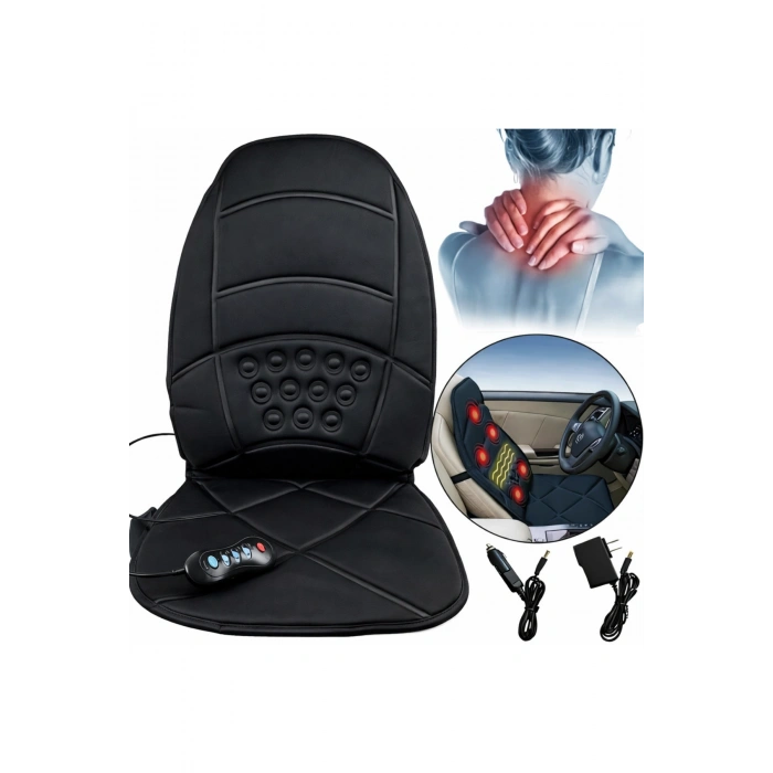 Glr JB-100C Isıtmalı Masajlı Koltuk Şiltesi - 5 Motorlu, 3 Bölgeli Titreşimli Bel ve Sırt Masaj Aleti