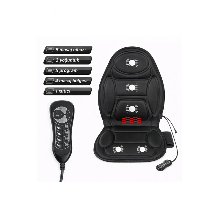 Glr JB-616C 5 Motorlu Isıtmalı Masaj Minderi - Ev, Ofis ve Araç Uyumlu