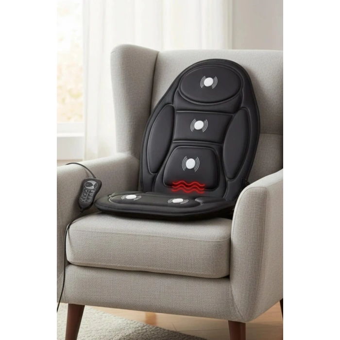 Glr JB-616C 5 Motorlu Isıtmalı Masaj Minderi - Ev, Ofis ve Araç Uyumlu