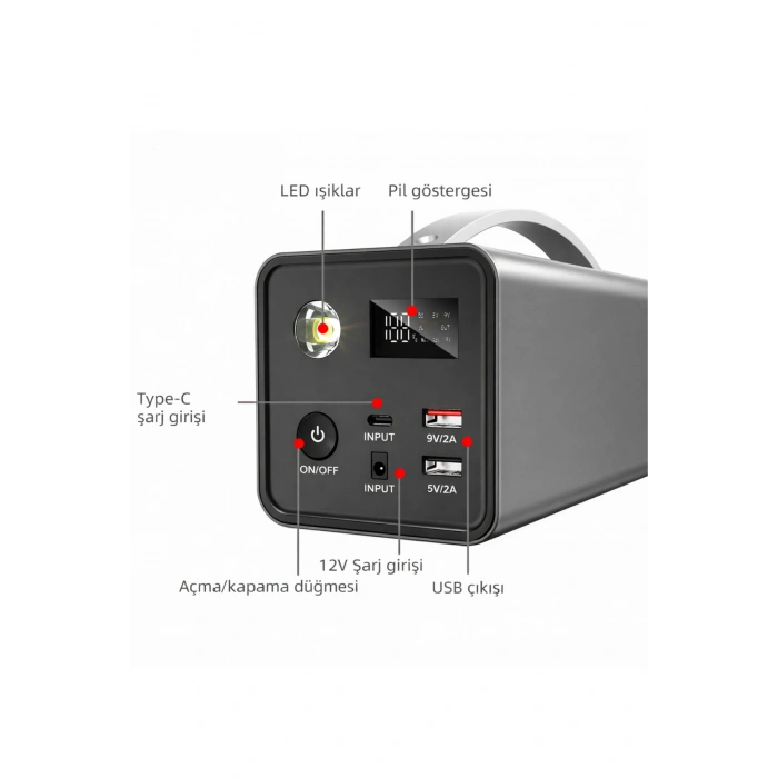 Jeqang  JP-S125 Taşınabilir Güç Kaynağı - 200W  - 32000mAh Powerbank - 220V AC Çıkışlı