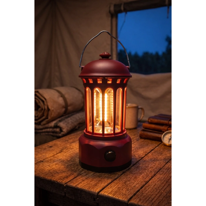 Glr L800BR Retro Tasarım Şarjlı Kamp Lambası - 250 Lümen Vintage Fener