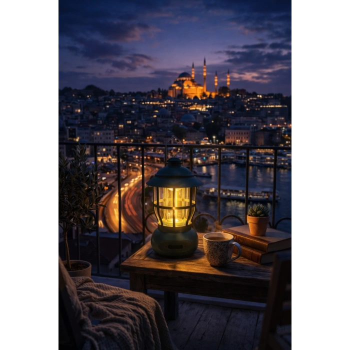 Glr L792BR Retro Tasarım Şarjlı Kamp Lambası - 250 Lümen Vintage Fener