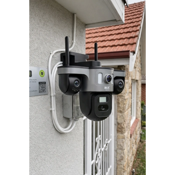 Blic Pro++ Blm-97 9MP 3 Lensli Wi-Fi PTZ Akıllı IP Kamera - Hareket Takibi ve Gece Görüşlü