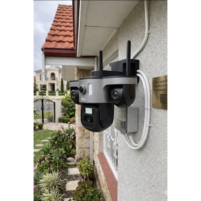 Blic Pro++ Blm-97 9MP 3 Lensli Wi-Fi PTZ Akıllı IP Kamera - Hareket Takibi ve Gece Görüşlü