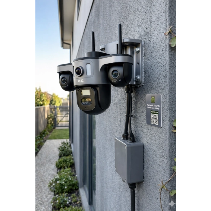 Blic Pro++ Blm-97 9MP 3 Lensli Wi-Fi PTZ Akıllı IP Kamera - Hareket Takibi ve Gece Görüşlü