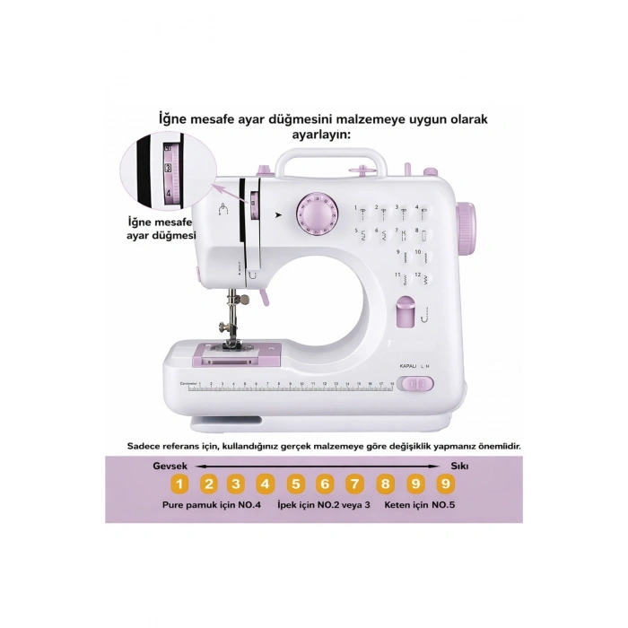 Auhma ASW2 Çok Fonksiyonlu Masaüstü Dikiş Makinesi - Yeni Başlayanlar İçin Kolay Kullanım