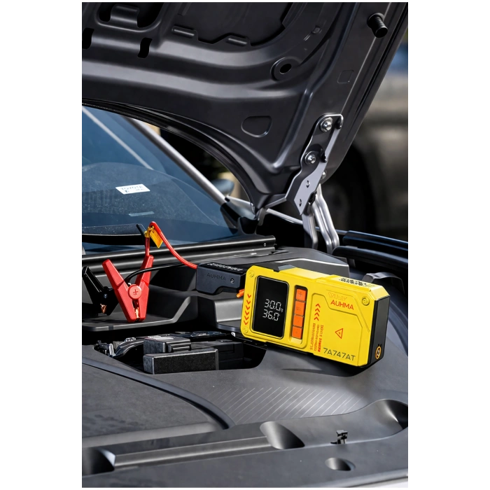 Auhma A8822 4-in-1 Akıllı Akü Takviye Cihazı ve Hava Pompası - 10000mAh Powerbank & SOS Fener