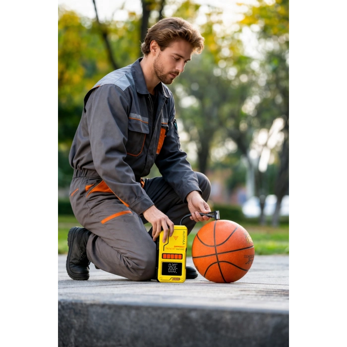 Auhma A8822 4-in-1 Akıllı Akü Takviye Cihazı ve Hava Pompası - 10000mAh Powerbank & SOS Fener