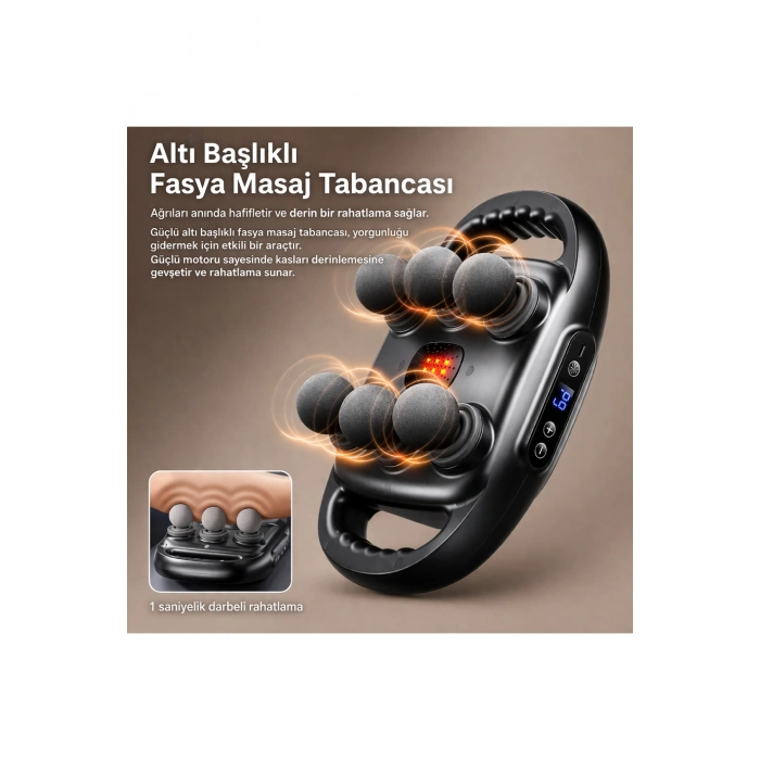 Auhma Amg37 6 Başlıklı Titreşimli Masaj Aleti - 9 Kademeli Şarjlı Masaj Cihazı
