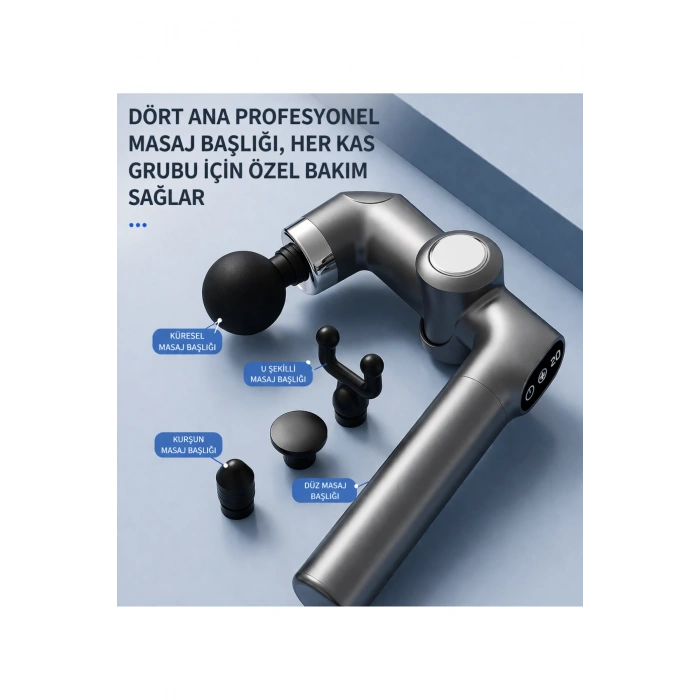 Auhma Amg39 Ayarlanabilir Açılı Şarjlı Masaj Aleti - Bel, Boyun, Omuz ve Bacak  4 Farklı Başlık