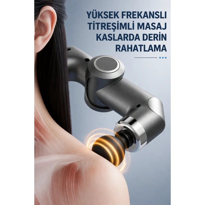 Auhma Amg39 Ayarlanabilir Açılı Şarjlı Masaj Aleti - Bel, Boyun, Omuz ve Bacak  4 Farklı Başlık