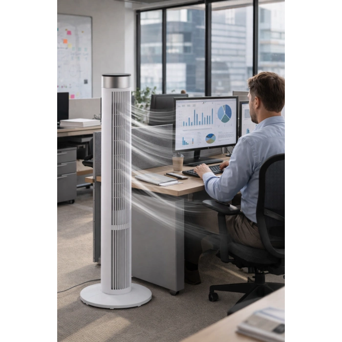 Auhma ACFN08 45W Kule Tipi Vantilatör - Dijital Ekranlı,Uzaktan Kumandalı, 3 Hız Kademeli