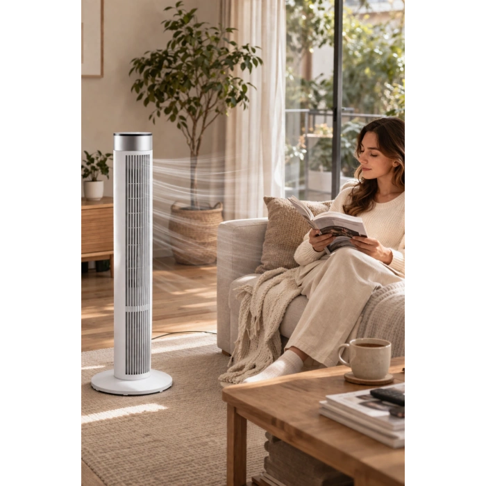 Auhma ACFN08 45W Kule Tipi Vantilatör - Dijital Ekranlı,Uzaktan Kumandalı, 3 Hız Kademeli