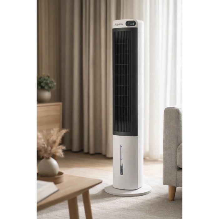 Auhma ACFN07 70W Sulu Soğutucu Kule Tipi Vantilatör - 3L Su Tankı, Uzaktan Kumandalı, LED Ekranlı