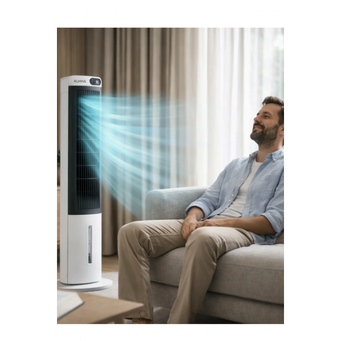 Auhma ACFN07 70W Sulu Soğutucu Kule Tipi Vantilatör - 3L Su Tankı, Uzaktan Kumandalı, LED Ekranlı