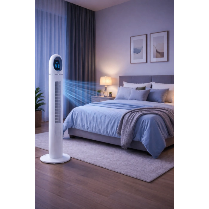 Auhma ACFN06 45W Kule Tipi Vantilatör - Uzaktan Kumandalı, Dokunmatik LED Ekranlı, 3 Modlu Sessiz Vantilatör