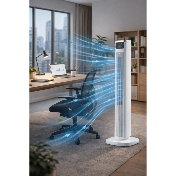Auhma ACFN05 45W Kule Tipi Vantilatör ? Uzaktan Kumandalı, Dokunmatik Ekranlı & Koku Difüzörlü Sessiz Serinletici