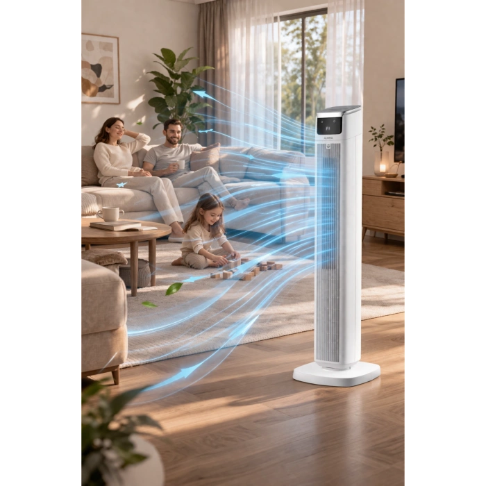 Auhma ACFN05 45W Kule Tipi Vantilatör ? Uzaktan Kumandalı, Dokunmatik Ekranlı & Koku Difüzörlü Sessiz Serinletici