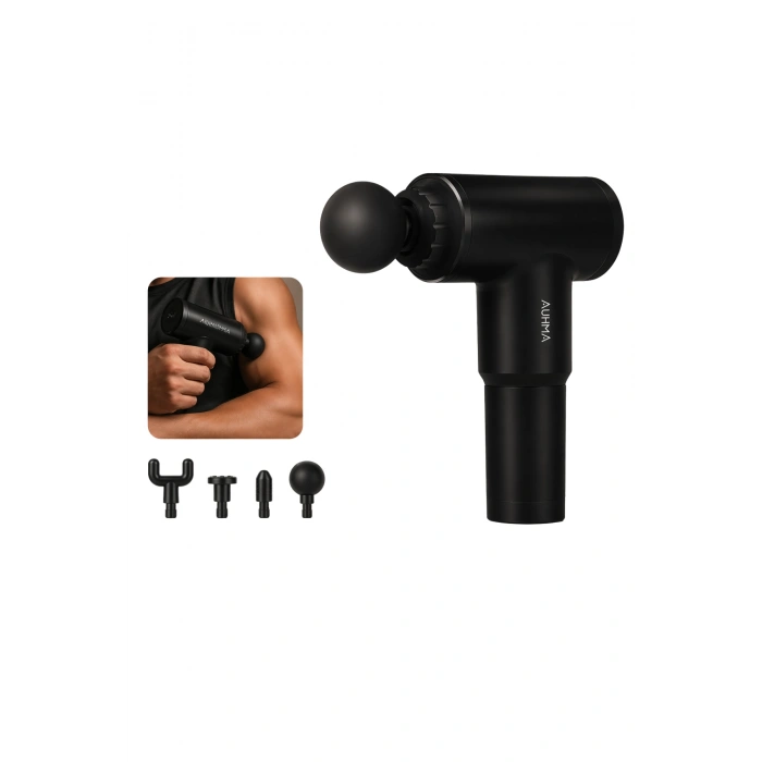 Auhma Amg35 Titreşimli Şarjlı Masaj Cihazı 24W Güçlü Performans & 4 Başlık