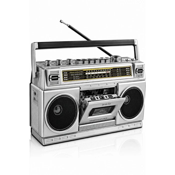 Puxing PX-555BT Nostaljik Radyo - Bluetooth, USB, TF Kart, 4 Bantlı Kaset Çalar ve Kayıt Cihazı