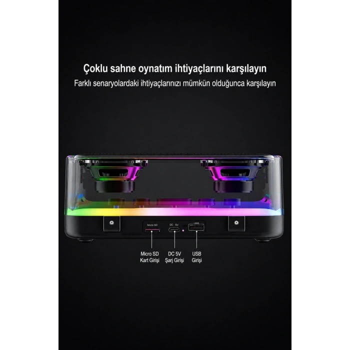 Jrl Z6 RGB Işıklı Kablosuz Bluetooth Hoparlör - Mekanik Klavye Tuşlu, Speaker