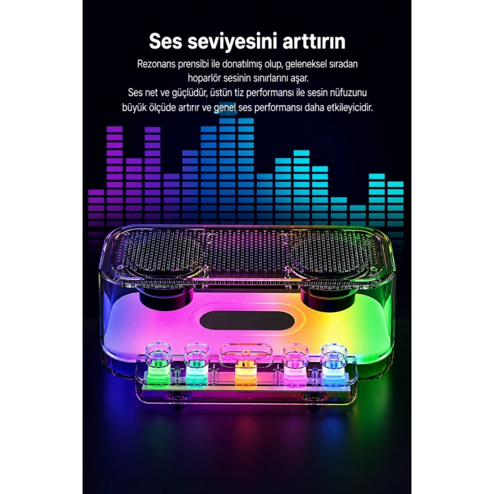 Jrl Z6 RGB Işıklı Kablosuz Bluetooth Hoparlör - Mekanik Klavye Tuşlu, Speaker
