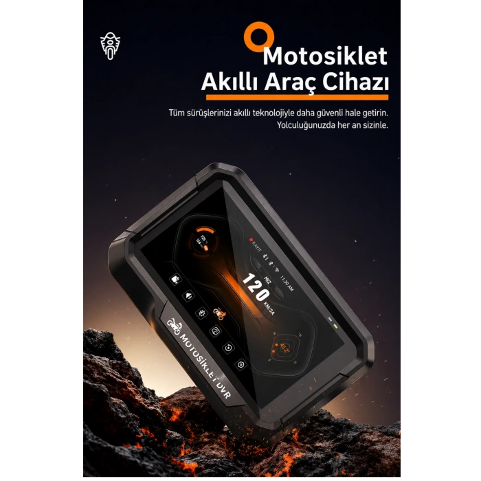 Glr T10 Motosiklet Kamera Kayıt Cihazı - Kablosuz CarPlay & Android Auto, Dual Kamera, GPS ve TPMS Desteği