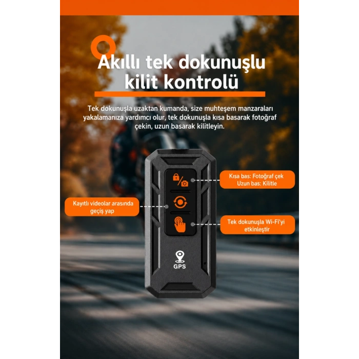 Glr T10 Motosiklet Kamera Kayıt Cihazı - Kablosuz CarPlay & Android Auto, Dual Kamera, GPS ve TPMS Desteği