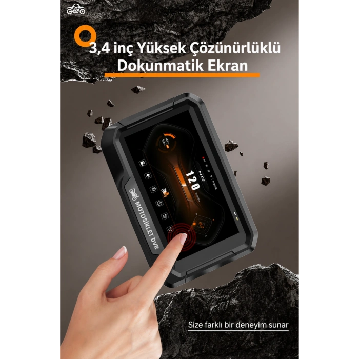 Glr T10 Motosiklet Kamera Kayıt Cihazı - Kablosuz CarPlay & Android Auto, Dual Kamera, GPS ve TPMS Desteği