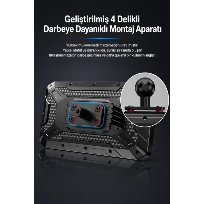 Glr T7 Kablosuz CarPlay & Android Auto Destekli Motosiklet Multimedya Sistemi - Çift Kameralı Dashcam ve TPMS Hediyeli