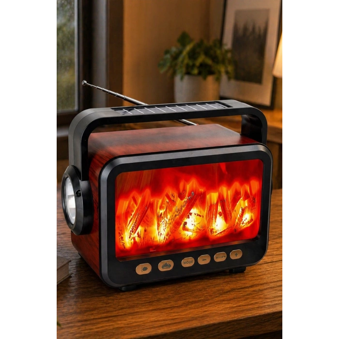 Fepe FP-337-S Solar Panelli FM Radyo ve Şömine Efektli Bluetooth Speaker