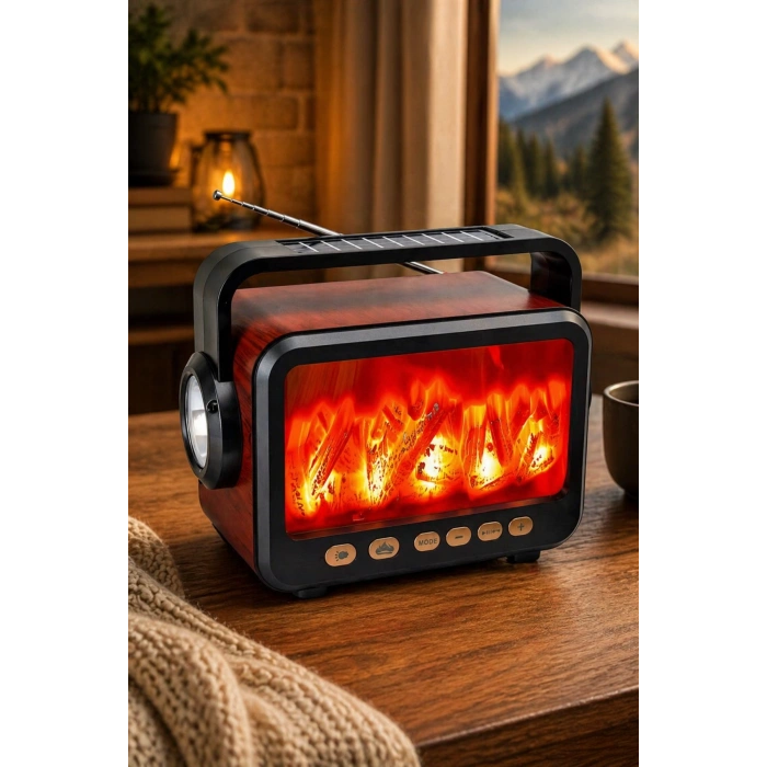 Fepe FP-337-S Solar Panelli FM Radyo ve Şömine Efektli Bluetooth Speaker