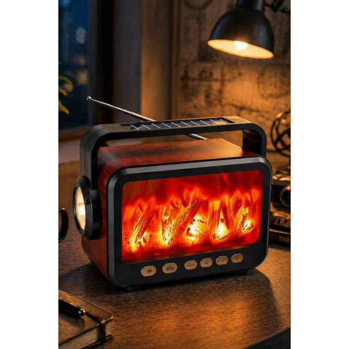 Fepe FP-337-S Solar Panelli FM Radyo ve Şömine Efektli Bluetooth Speaker