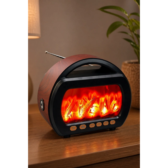Fepe FP-535 Şömine Görünümlü Alevli Taşınabilir Radyo & Bluetooth Hoparlör