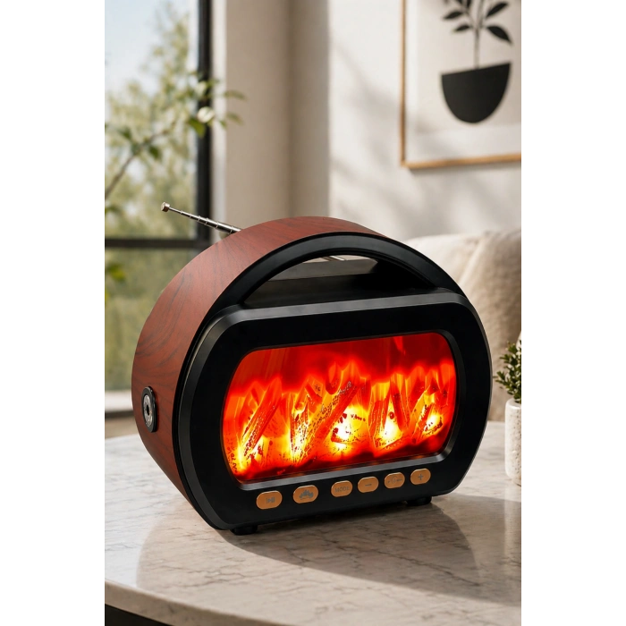 Fepe FP-535 Şömine Görünümlü Alevli Taşınabilir Radyo & Bluetooth Hoparlör