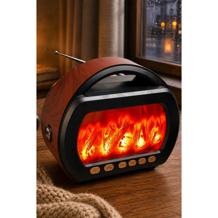 Fepe FP-535 Şömine Görünümlü Alevli Taşınabilir Radyo & Bluetooth Hoparlör