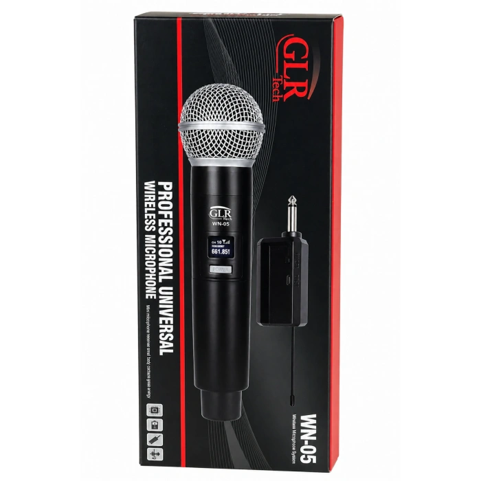 Glr WN-05 Profesyonel Şarj Edilebilir Kablosuz El Mikrofonu  Universal UHF Mikrofon Seti
