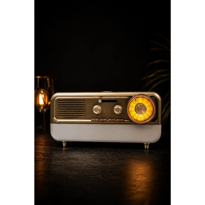 Meier MD-1314BT Gold Nostaljik Radyo - Bluetooth 5.4, Girişli, Şarjlı Retro Görünümlü Hi-Fi Hoparlör