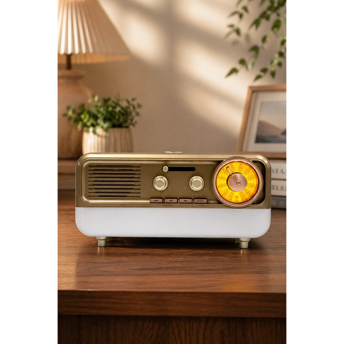 Meier MD-1314BT Gold Nostaljik Radyo - Bluetooth 5.4, Girişli, Şarjlı Retro Görünümlü Hi-Fi Hoparlör