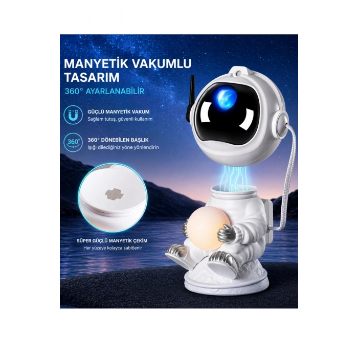 Glr MXS-005 Astronot Galaksi Projektörü - Uzaktan Kumandalı & Bluetooth Müzik Çalarlı