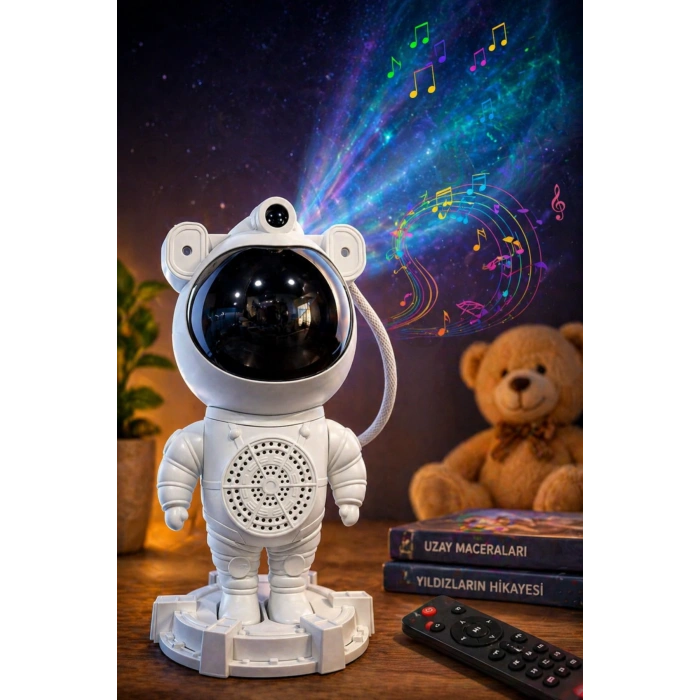 Glr MXS-003 Uzay Astronot Gökyüzü Lazer Projeksiyon ve Bluetooth Hoparlör Gece Lambası