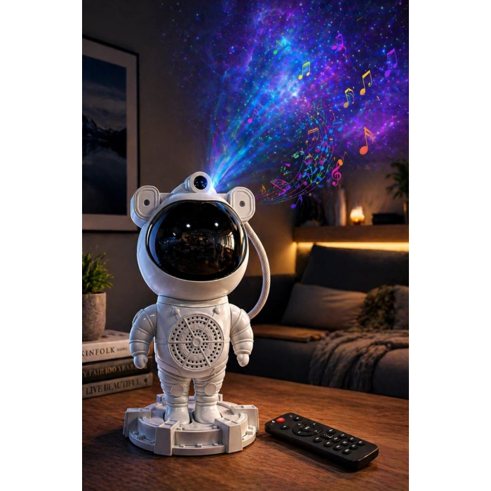 Glr MXS-003 Uzay Astronot Gökyüzü Lazer Projeksiyon ve Bluetooth Hoparlör Gece Lambası