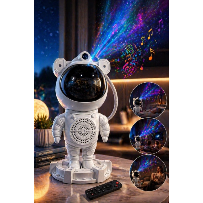 Glr MXS-003 Uzay Astronot Gökyüzü Lazer Projeksiyon ve Bluetooth Hoparlör Gece Lambası