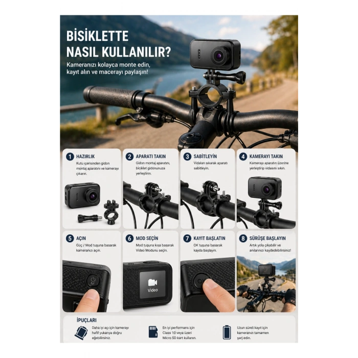 Glr F2 HD Mini DV Kamera - Type-C Şarjlı TF Kart Destekli Mikro Aksiyon Kamerası